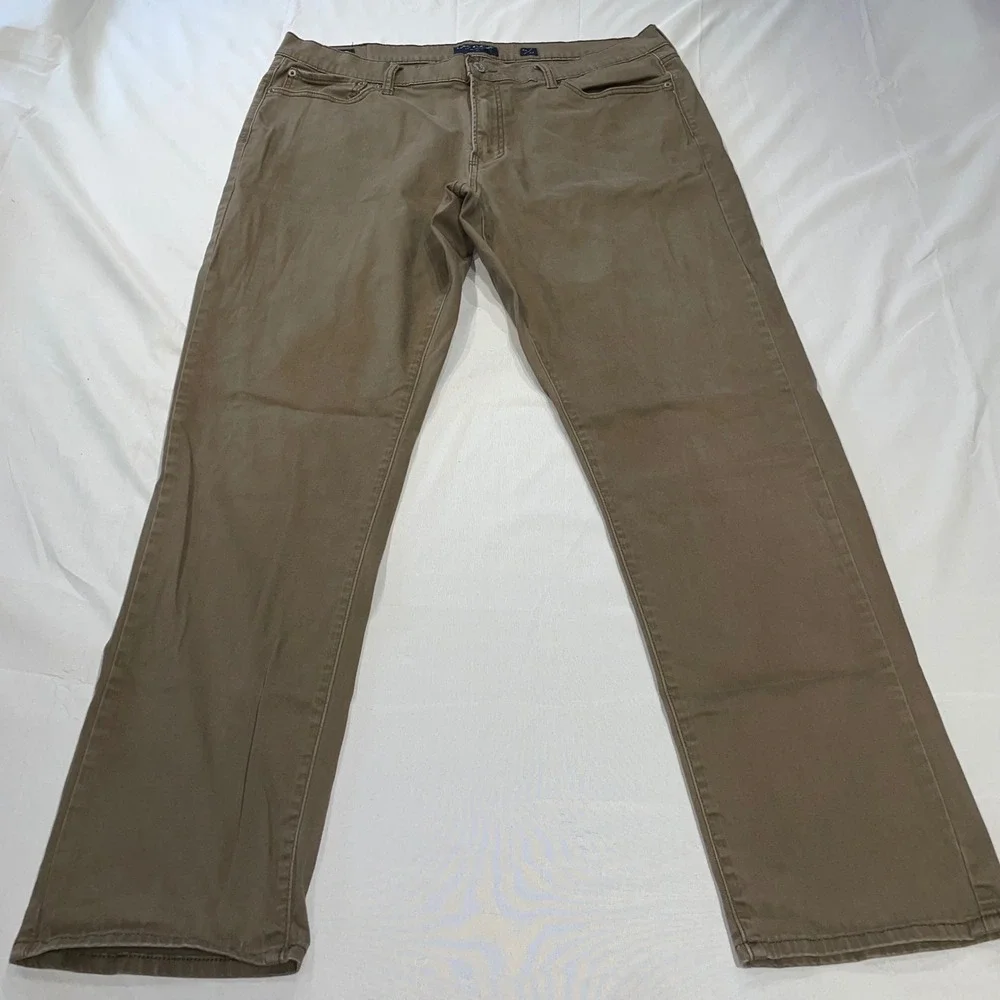 Lucky Brand 410 Athletic Straight Pants Mens 38x32 Brown 7MP10072